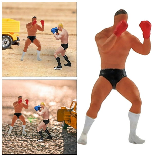 Figuras de hombre de simulación Hugo Coleccionables Adorno de mesa de arena Rojo figura en miniatura