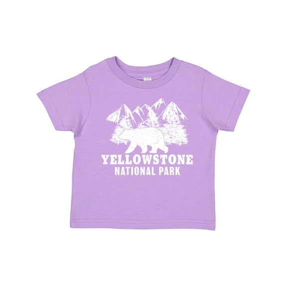 Inktastic Yellowstone National Park with Bear Mountains and Trees Boys or Girls Toddler T-Shirt