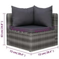 thumbnail image 5 of vidaXL 7 Piece Garden Sofa Set with Cushions & Pillows Poly Rattan Gray, 44158, 5 of 12
