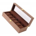 thumbnail image 4 of Glass Top 6Slot Watch Wood Case Display Organizer Storage Tray for Women - B B, 4 of 6