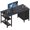 Black, variant on Gaming Desk with 4 Fabric Drawers & Storage Shelves, 47 inch Computer Writing Work Study Desk for Home Office Bedroom, Modern Simple Student PC Desks Table, Black