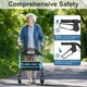 thumbnail image 5 of Andador plegable HOMLAND con asiento para personas mayores, ruedas grandes de 8", capacidad de peso de 350 lb, asas y altura del asiento ajustables, andador ligero con ruedas, azul claro, 5 of 5