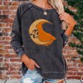 thumbnail image 4 of Jersey de cuello redondo Top holgado sudadera clásica para mujer traje de calle sencillo, 4 of 8