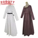 thumbnail image 2 of Vestido largo de estilo victoriano medieval retro francés de Jane Austen para mujer, cuello cuadrado, mangas largas, cintura alta, color marrón, 2 of 5