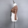 thumbnail image 4 of Drawstring V Neck Ruched Front Ladies Leopard Print Dance Crop Top Outfits, 4 of 7