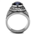 thumbnail image 3 of US Navy Ring for Men and Women Unisex Stainless Steel Military Patriotic Ring in Silver with Blue Stone, 3 of 11