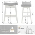 thumbnail image 3 of Dycanpo Saddle Seat Counter Height Bar Stools Set of 4 for Kitchen, Dining, 24in, Light Gray-Fabric, 3 of 8