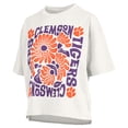 thumbnail image 2 of Women's Pressbox  White Clemson Tigers Elena Oversized Slub T-Shirt, 2 of 3