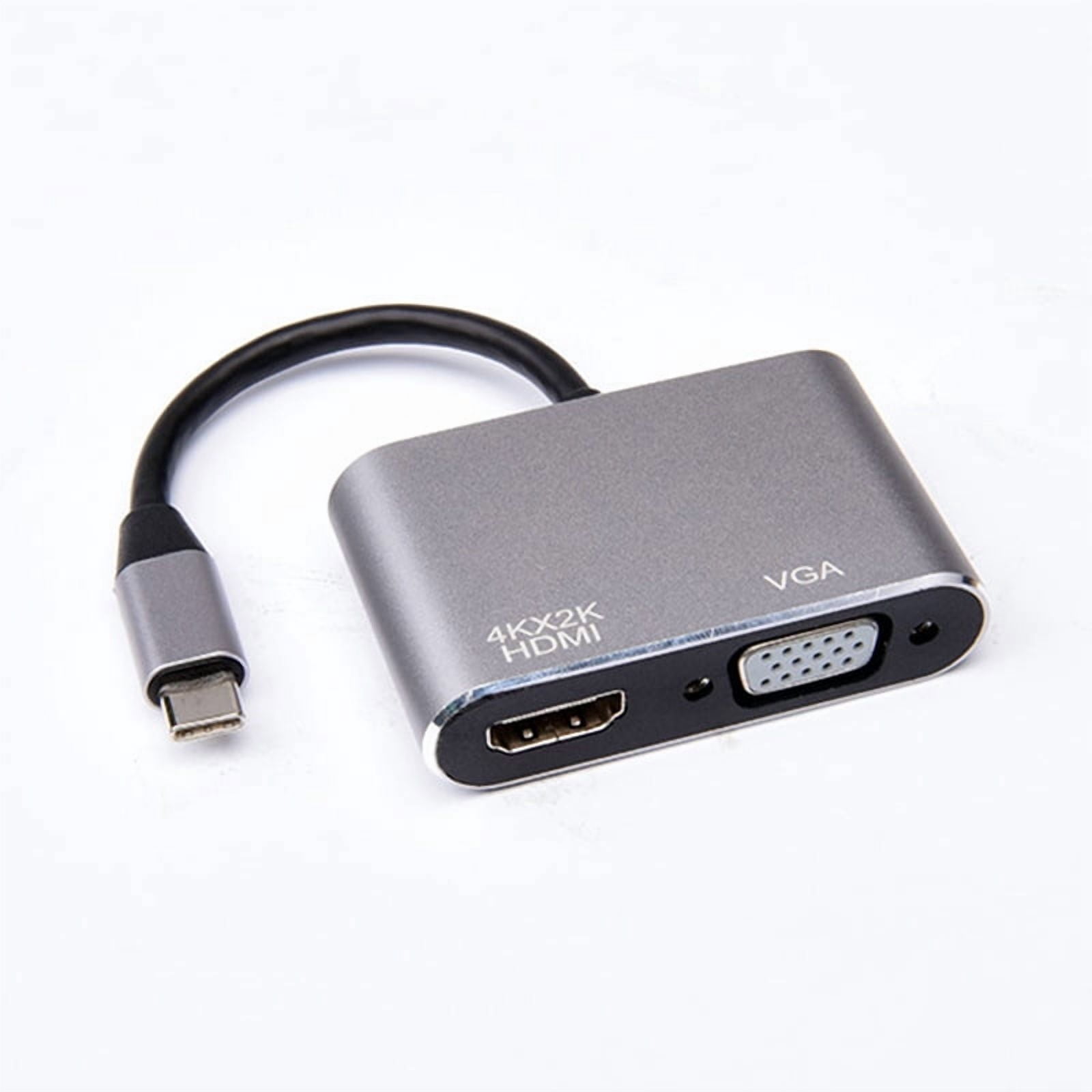 KOMI cross-border type-c To HDMI +VGA laptop extended projection screen display 4K video multi-port adapter, USB3.1type-c video cable, USB3.1 Type-c to HDMI mother +VGA mother frequency adapter