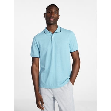 George Men's and Men's Big & Tall Tipped Pique Polo Shirt with Short Sleeves, Sizes XS-5XL, LT-3XLT