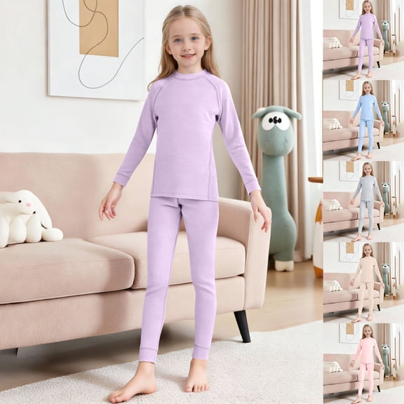 breaise Girls Warm Thermal Underwear Set Kids Winter Base Layer Long Johns Sets for Cold Weather Skiing