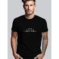 thumbnail image 1 of Camiseta informal de manga corta con cuello redondo y estampado de amor para hombre, ideal para primavera y verano. Camisetas de cuello redondo con estampado de moda para hombre. Camisetas de ocio., 1 of 4
