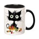 thumbnail image 1 of Taza de café de porcelana con gato de 11oz taza de café de cerámica taza de capuchino para amantes de los gatos, 1 of 5