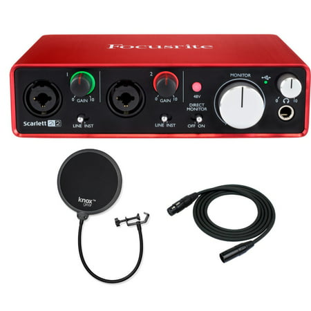 Focusrite Scarlett 2i2 USB Audio Interface (2nd Gen) + Free Knox Pop (Best Usb 3 Audio Interface)