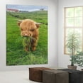 thumbnail image 4 of WFSposter Wild Animal Wall Art Decor Cute Baby Highland Cow Eating Wildlife Wall Art Poster Best Gift for Yourself And Friends Modern Family bedroom Decor Posters Framed Ready to Hang 12x18 inchs, 4 of 6