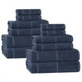 thumbnail image 2 of Superior Mile Smart Twist Cotton Medium Weight 12 Piece Towel Set, Navy Blue, 2 of 10