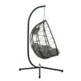 thumbnail image 2 of Wicker Hanging Egg Chair with Stand, Indoor Outdoor Swing for Patio, Backyard, Living Room, 2 of 12