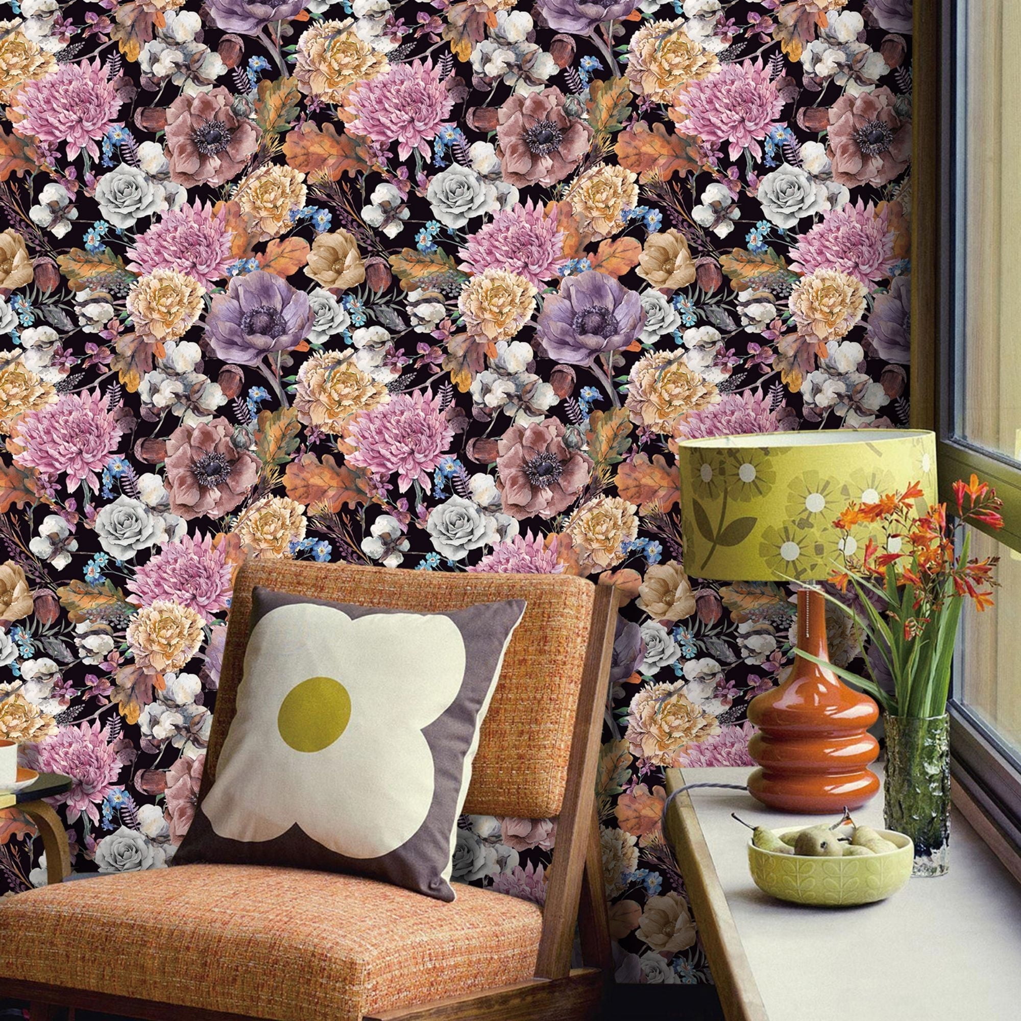 UMIGGEE Flower Wallpaper Multicolor Peel and Stick Wallpaper Self Adhesive Wall Paper 17.7-in x 118-in Contact Paper for Home Mural Wall Decor Wall Covering Old Furniture Renovation