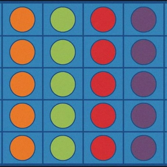 Carpets for Kids 4212 7 ft. 6 in. x 12 ft. Rectangle Seating Circles Rug - Seats 30
