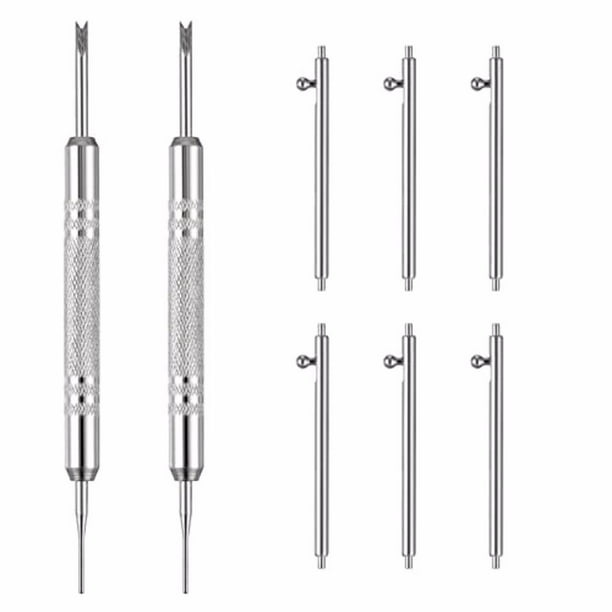 Eigraketly 8 piezas de barras de resorte de liberación rápida, 22mm, pasadores de correa de reloj de alta resistencia, juego de herramientas de Kits y herramientas de reparación de relojes