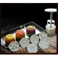 thumbnail image 4 of Kit de moldes para pasteles de luna, 6 uds., moldes para pasteles de luna a presión manual con patrón para decoración del Festival del Medio Otoño, herramienta de pastelería DIY, 4 of 5