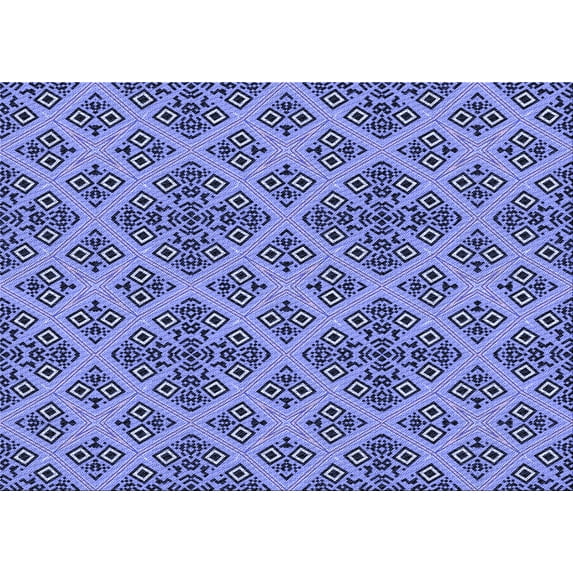 Ahgly Company Indoor Rectangle Patterned Jeans Blue Area Rugs, 8' x 12'