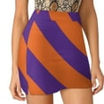 thumbnail image 4 of Clemson South Carolina Purple & Orange Team Color Stripes Women's skirt Sport Skort Skirt With Pocket Fashion Korean Style, 4 of 7