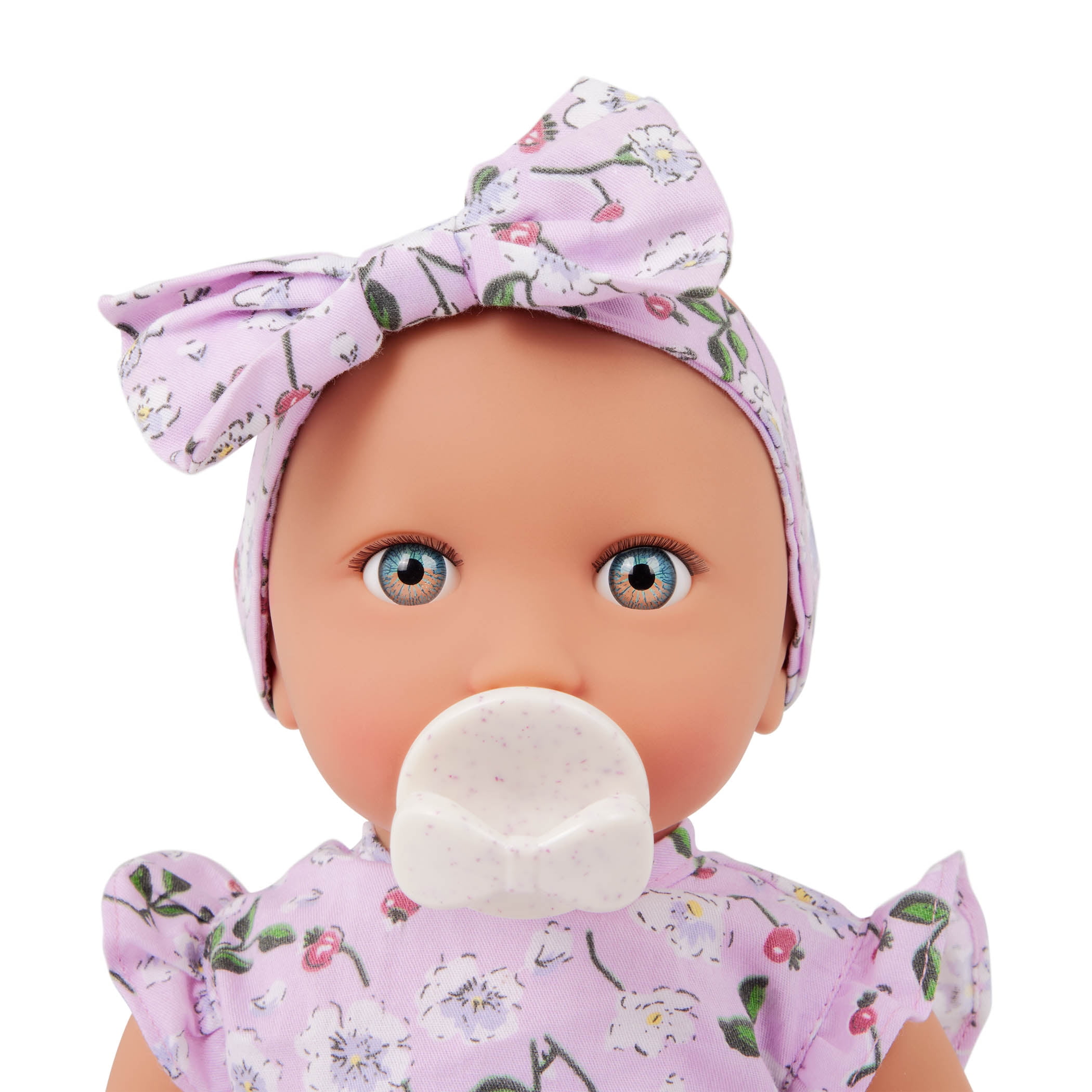 Poupée Bébé LullaBaby – Tenue Fleurie, Yeux Bleus et Teint Clair