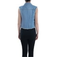 thumbnail image 3 of Womens Classic Casual Slim Sleeveless Buttoned Washed Denim Jean Jacket Vest,Blue,Medium, 3 of 5