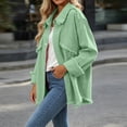thumbnail image 5 of Zefriona Womens Fringe Denim Jacket Long Sleeve Button Front Jean Coat Top Green Size L, 5 of 7