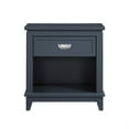 thumbnail image 2 of Sely Nightstand- 1 Drawer w Open Cubby- Navy Blue Wood- Ring Handle, 2 of 6
