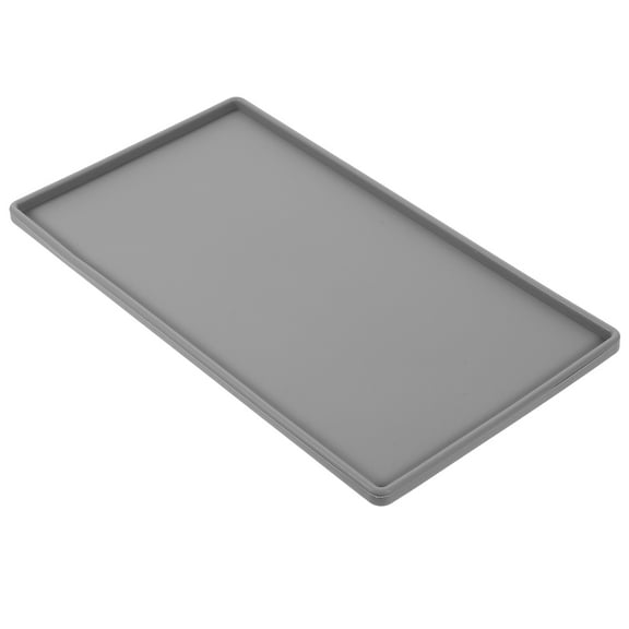 yuehuaidai  Silicone Storage Plate Decorative Tray for Bathroom Black Rectangular Grey