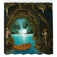 thumbnail image 3 of Ambesonne Colorful Shower Curtain, Young Explorers in a Cave, 69"Wx84"L, Brown and Multicolor, 3 of 3