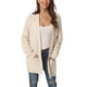 thumbnail image 1 of Suéter cárdigan de manga larga de punto trenzado abierto para mujer Inspire Chic de otoño e invierno con bolsillos L beige, 1 of 6
