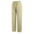 thumbnail image 5 of FEIFLY Pants Polyester Wide Legged Daily Woman Solid Color Leisure Women Trousers, 5 of 9