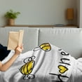 thumbnail image 3 of Honey Soft Flannel Fleece Blanket, Hand Drawn Doodle Style Bees with Honey Lettering Illustration Summer Season, Cozy Plush for Indoor and Outdoor Use, 50" x 70", Black White Yellow, by Ambesonne, 3 of 5
