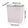 thumbnail image 3 of AuroraX White Compartment Trash Can with Lid for Kitchen Waste 4.3 Gallon Dry and Wet Separation Garbage Can Plastic Contemporary Garbage Bin for Home, Bathroom, Office, 3 of 6