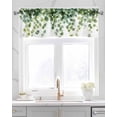 thumbnail image 2 of Country Green Leaves Kitchen Valances for Windows Farmhouse Linen Window Valance Curtain for Living Room Window Treatment Country Pastoral Vines Plants Valance Rod Pocket Topper Drape, 60 x 18 Inch, 2 of 6