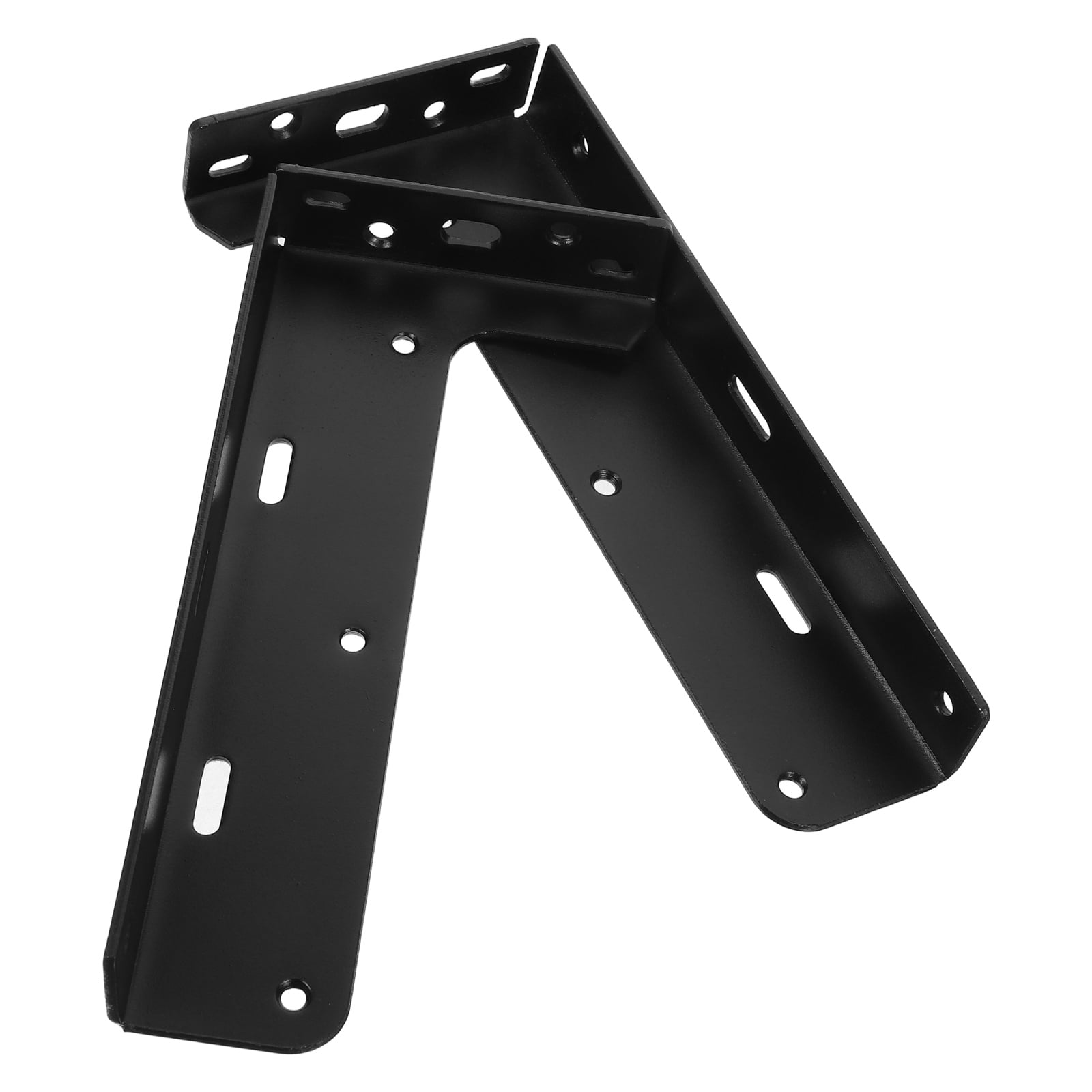 WEUVEB Black Matte Floating Shelf Brackets Wall Mounting Hardware 2-Pack Support for Home and Office