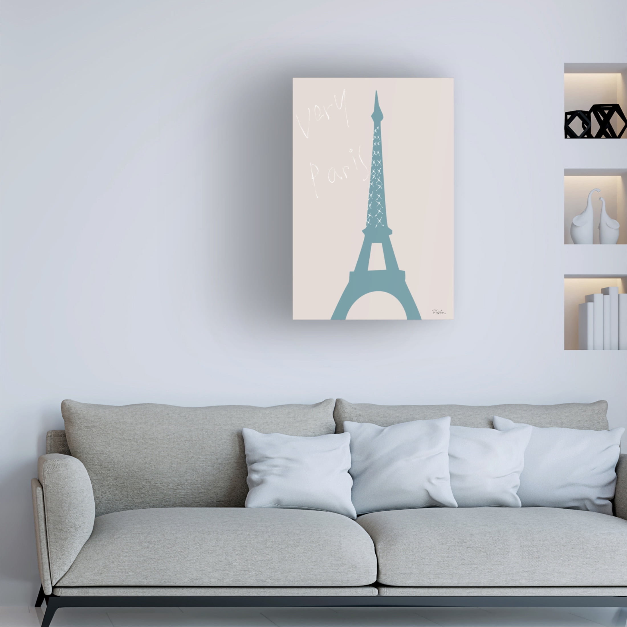 Canvas Wall Art - Pictufy Studio Ii 'Very Paris' Wall Art for Living Room, Bedroom, or Office Décor by Trademark Fine Art - 16 x 24 Inches