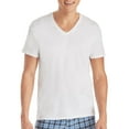 thumbnail image 2 of Camiseta Hanes de algodón con cuello en V para hombre, paquete de 6, color blanco, 2 of 6