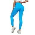 thumbnail image 5 of BOBOGOJP 2 Pack Leggings with Pockets for Women, High Waisted Soft Leggings for Yoga Gym Blue for Size M, 5 of 9