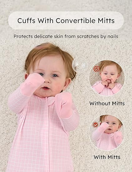 Yoofoss Baby Pajamas 100% Organic Cotton Baby Sleepers for 0-3 Months Boys Girl Clothes 3pcs Footed PJs