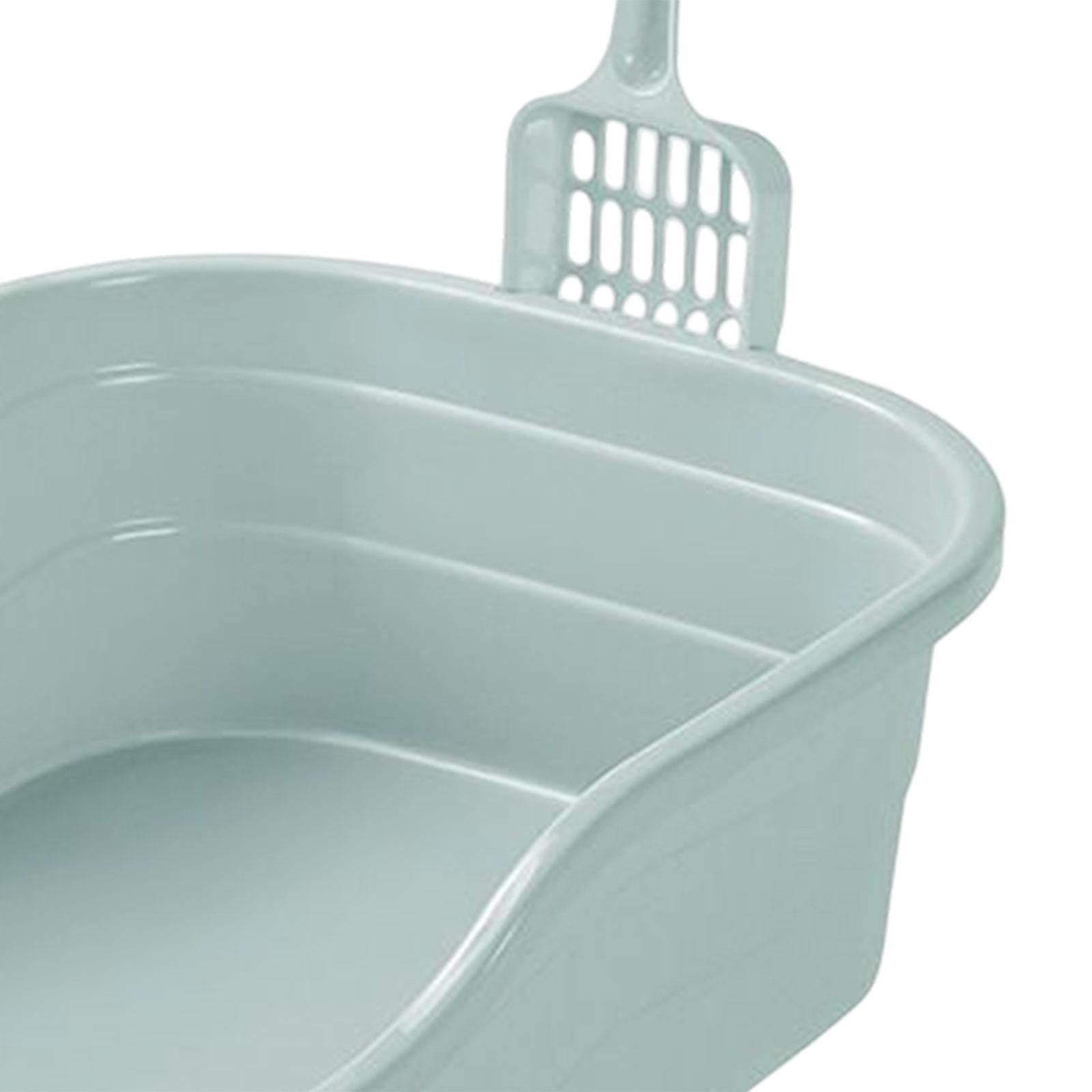 Fzaqwen Cat Anti Splashing High Sided Potty Toilet Portable Cat Sandbox Pet Blue