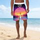 thumbnail image 2 of Los Pantalones Cortos de Cintura Elástica de los Hombres de Vacaciones Informales Imprimidos Pantalones de Baño, Pantalones de Playa con Cordón con Bolsillos Laterales, 2 of 8
