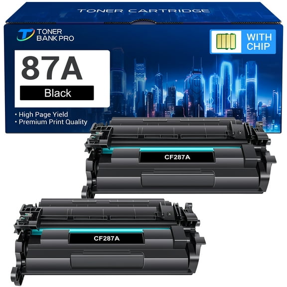 87A Black Toner Cartridge Compatible for HP 87A CF287A M501dn 87X CF287X Laserjet Pro M501dn M501n M506dn M506n M527dn M506x M527f M506 M501 M527 M527c M527z M506dh Printer Ink 2-Pack