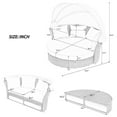 thumbnail image 2 of Harper & Bright Designs Outdoor Canopy Bed Patio Daybed, Wicker Rattan Double Daybed Round Sofa Furniture Set with Retractable Canopy, 2 Person Outdoor Patio Bed for Lawn Garden Backyard, Grey, 2 of 16
