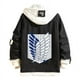 thumbnail image 1 of Chaqueta de mezclilla con estampado de alas de Ataque de los Titanes., 1 of 1