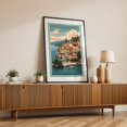 thumbnail image 2 of Vintage Portofino Illustrations: Charming Italian Riviera Art - Portofino Liguria Italy Illustration Black Framed Wall Art Print 12 x 18 inches, 2 of 8