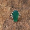 thumbnail image 4 of Green Onyx Genuine Gemstone Coffin Ring, Natural 925 Sterling Silver, Statement Ring, Promise Ring, Metaphysical Ethnic Ring, Bridesmaid Gifts, Couples, Best Friend Gifts Ring (green-onyx), 4 of 6